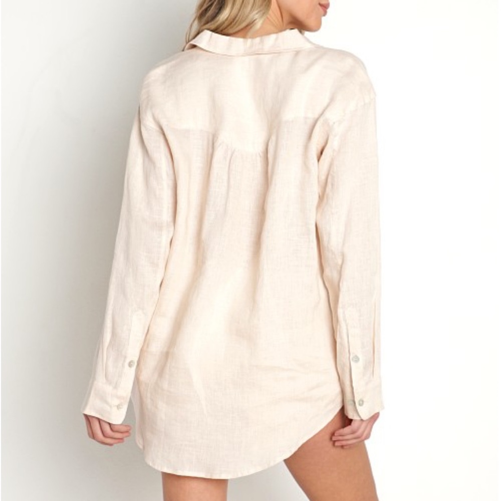 NWT Spell Sunday💯Linen Blouse in Almond size small - Picture 3 of 9
